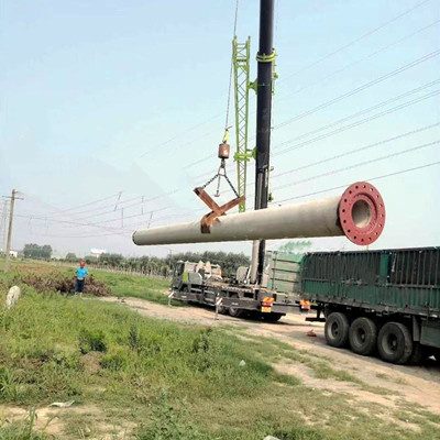 管道吊夾具吊裝塔桿使用現(xiàn)場--河北東圣吊索具制造有限公司--石材夾具|小型攪拌機|液壓堆高車|手動叉車