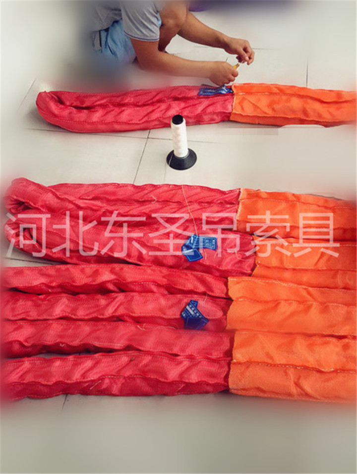100噸柔性吊裝帶生產加工現(xiàn)場--河北東圣吊索具制造有限公司