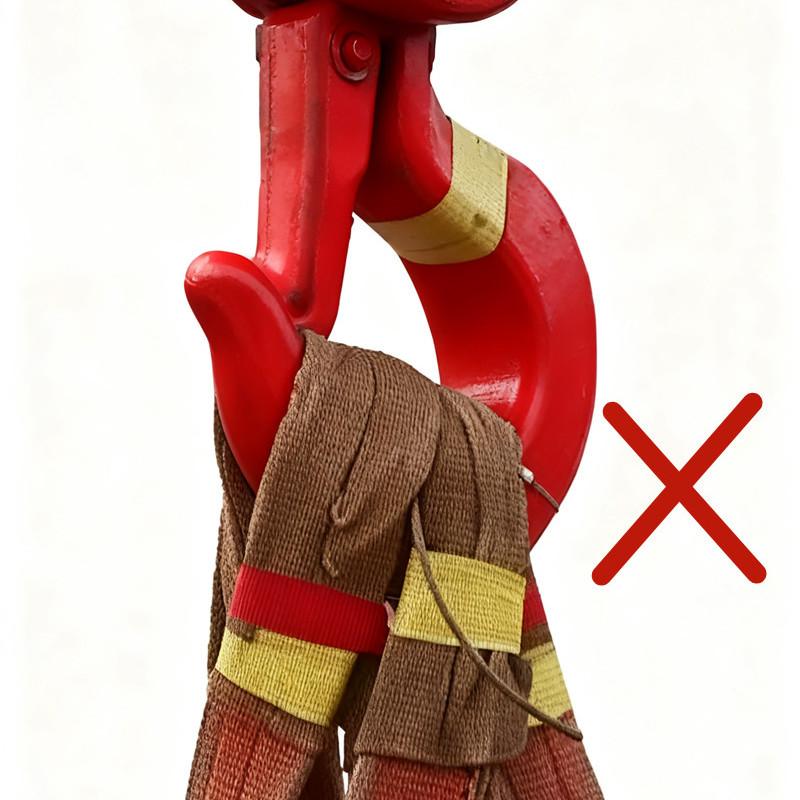 四個(gè)繩索(如吊裝帶或鋼絲繩繩索)不能共用一個(gè)吊鉤